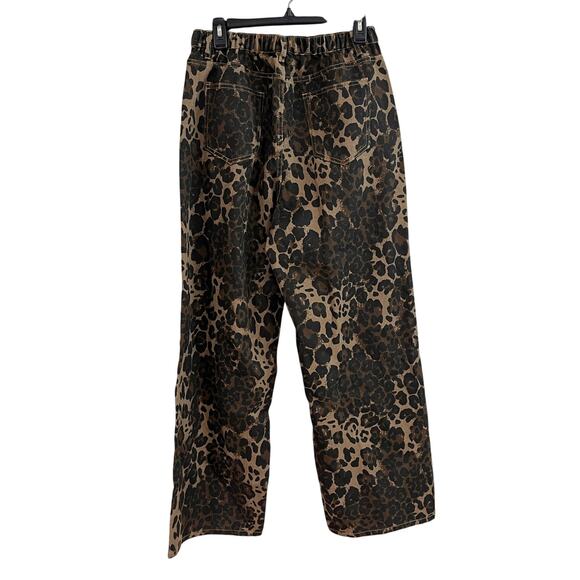 Leopard Print Pants Women’s XL High Waist Tapered Leg Animal Print Casual Jeans - Picture 3 of 9